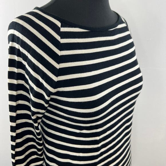 THEORY Long Sleeve Black White Stripe Pullover Layer S Small Classic - Picture 5 of 7